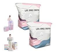 Large No-Pump 3d Vacuum Storage Bags, No Pump Compression Storage Bags, 3d Compression Storage Bag, Thickened Reusable Space Saver for Clothes Duvets, Bedding & Travel