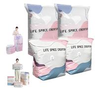 Large No-Pump 3d Vacuum Storage Bags, No Pump Compression Storage Bags, 3d Compression Storage Bag, Thickened Reusable Space Saver for Clothes Duvets, Bedding & Travel