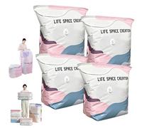 Large No-Pump 3d Vacuum Storage Bags, No Pump Compression Storage Bags, 3d Compression Storage Bag, Thickened Reusable Space Saver for Clothes Duvets, Bedding & Travel