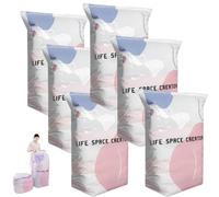 Large No-Pump 3d Vacuum Storage Bags, No Pump Compression Storage Bags, 3d Compression Storage Bag, Thickened Reusable Space Saver for Clothes Duvets, Bedding & Travel