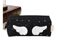 Large Pencil Case, Wing Star Pen Pouch With Spacious Stationery Organizer | Roomy Storage Holds Pens Erasers Markers Cosmetics Easy Zipper Access Cute Wing Star Design For Students Teens School Work Ho