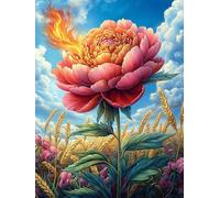 Large Peony Flower Under The Moon Puzzle 500 Pezzi Attività Creativa Indoor Scenery Science Fiction Per Adulti E Ragazzi in Vacanza Gioco Educativo Rilassamento Pressione Ridotta A Casa 500 PCS