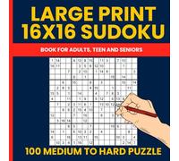 Large Print 16x16 Sudoku Puzzle Book for Adults (Vol. 6): 100 Medium to Hard Mega Sudoku Puzzles for Smart and Strategic Solvers
