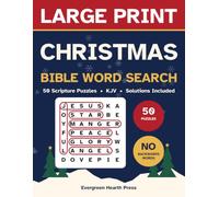 Large Print Christmas Bible Word Search for Adults and Seniors: 50 Scripture Puzzles from the Nativity Story, Prophets, Psalms and Classic Hymns, KJV Verse on Every Page