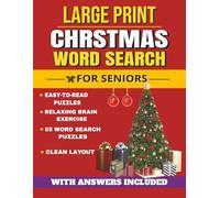 Large Print Christmas Word Search for Seniors: Easy-to-Read Puzzles Featuring Christmas, Winter Fun, Festive Words, and Holiday Activities | Relaxing ... x 11 Inches, 112 Pages | Solutions Included