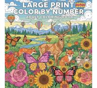 Large Print Color By Number Adult Coloring Book: 50 Easy and Beautiful Large Print Designs of Nature for Stress Relief