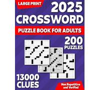Large Print Crossword Puzzle Books For Adults: Brain Memory Games for Adults and Seniors Including 200 Crossword Puzzles and 13000 Unique Clues WIth ... Puzzles Retirement Gift for Men and Women