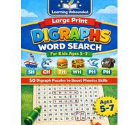 Large Print Digraphs Word Search for Kids Ages 5-7: 50 Beginning Digraph Puzzles to Strengthen Early Reading Skills