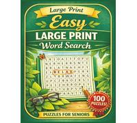 Large Print Easy Word Search for Seniors: 100 Relaxing Puzzles with Simple Words, Big Letters, and Clear Grids | Easy to Read with No Diagonal Words