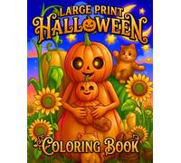 Large Print Halloween Coloring Book: Friendly Skeletons, Smiling Pumpkins, Potion Bottles, Spider Webs, Scarecrows, Zombies, Spooky Forests and Fun ... for Adults, Teens, Seniors, Kids & Beginners