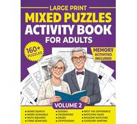 Large Print Mixed Puzzles Activity Book for Adults - Volume 2: 160+ Brain-Boosting Word Searches, Crosswords, Sudoku & Memory Activities for Seniors and Adults
