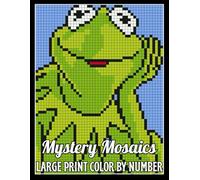 Large Print Mystery Mosaics Color by Number: Easy Pixel Art Coloring Book for Adults Relaxation and Wonder Squares Color Quest Challenges (Mystery Mosaic Animal Color By Number)