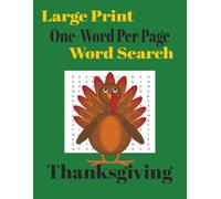 Large Print One-word Per Page Word Search Thanksgiving