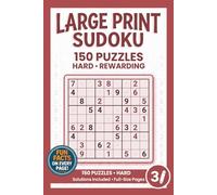 Large Print Sudoku: 150 Hard Puzzles, One Per Page with Full Solutions