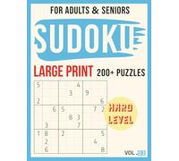 Large Print Sudoku for Adults - Hard Level: Two Puzzles per Page with Solutions and Bonus | Perfect Gift for Men, Women, Teens & Seniors