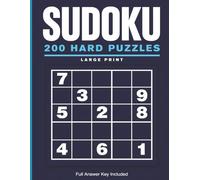 Large Print Sudoku for Experienced Solvers: 200 Hard Puzzles: Serious Brain Challenges with Full Answer Key -8.5x11 Jumbo Format, One Puzzle Per Page