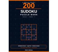 Large Print Sudoku Puzzle Book: 200 Medium Puzzles for Adults and Seniors - Large Print Brain Training