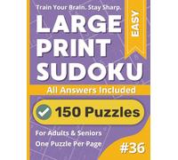 Large Print Sudoku Puzzle Book: Easy #36: Stress-Free Brain Games with Large Print