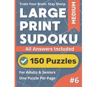 Large Print Sudoku Puzzle Book: Medium #6: Smart & Stimulating Sudoku - Volume 6 for Adults and Seniors