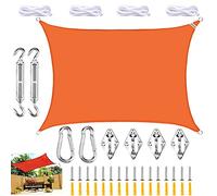 Large Rectangle Garden Sun Shade Sail Canopy Waterproof Awning with 98% UV Block and Fixing Kit Ideal for Outdoor Patio and Beach Use