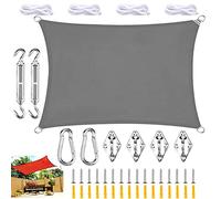 Large Rectangle Garden Sun Shade Sail Canopy Waterproof Awning with 98% UV Block Includes Fixing Kit Ideal for Outdoor Patio or Beach Use.