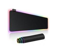 Large Rgb Gaming Mouse Pad - 15 Light Modes Touch Control Extended Soft Computer Keyboard Mat, Durable Stitched Edges And Non-slip Rubber Base for Gam