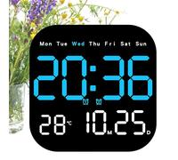 Large Screen LED Calendar Clock - with Remote Control Digital Date Display, Battery Operated Multifunction Alarm Clock, Temperature Time Desktop Calendar | for Home Office Business Living Room