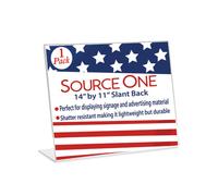 Large Sign Holder 14 x 11 Slant Back Landscape Clear Acrylic Signs