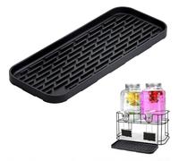 Large Silicone Drip Tray 30.5cm Square Drain Mat(Black) | Safe silicone, leak-proof design, fits sinks and counters, 30.5x12cm size, modern minimalist look