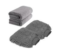 Large Size Microfiber Car Wash Mitt - Premium Chenille Wash Gloves 1set(2x Cloth + 2x Mitt)