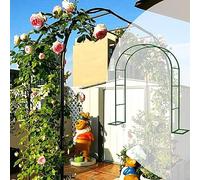 Large Steel Frame Rose Arch Trellis for Climbing Plants Decorative Metal Garden Archway with Base Outdoor Wedding Ivy Plant Support Black 1.4 M*2.3M