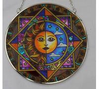 Large Sun and moon eclipse glass sun catcher
