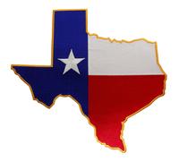 Large Texas Shape Flag Embroidered Patch Lone Star State Iron-On Emblem