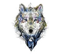 Large Tiger Waterproof Temporary Tattoos Sticker Colorful Animal Wolf Half Arm Tattoo Stickers(001)