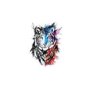 Large Tiger Waterproof Temporary Tattoos Sticker Colorful Animal Wolf Half Arm Tattoo Stickers(002)