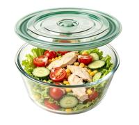 Large Trifle - Bowl Clear Glass Fruit Salad Serving Container With Lid