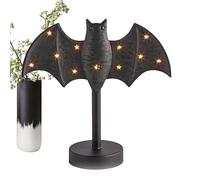 Large Twinkle Bat Candlestick, Gothic Bat Candle Holder with Led Light, Spooky Nighttime Ambience, 7.24x7.24 Inches, Ideal for Indoor Centerpiece, Home Decor, Courtyard, Yard, Desk, Kitchen, Patio