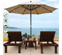 Large Umbrella Sunshade Outdoor Patio Garden Furniture Cafe Canopy Sun Shade Protection, Crank Hanging Rattan Cantilever Aluminium No Base