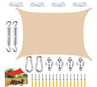 Large Waterproof Garden Sun Shade Sail Canopy with Fixing Kit UV Block Awning for Outdoor Patio and Beach