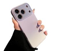 Large Window Colorful Gradient Silicone Soft Case for iPhone 17/16/15/14/13/12 Pro Max with Lens Protection Shockproof Matte Cover. (13,Purple)