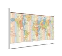 Large World Time Zones Map Poster Standard GMT UTC Global Time Zone Chart Wall Art Print for Modern Office Home Office Travel Decor(Unframed,08x12inch(20x30cm))
