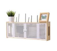 LargeRouter, contenitore da parete per router e gestione dei cavi, scaffale sospeso creativo bianco per casa/ufficio, 9 opzioni di dimensioni (76 x 12 x 28 cm)