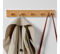 LARHN Appendiabiti da Parete Legno - 5 Ganci - 43 cm - Attaccapanni da Muro Moderno per Ingresso, Cameretta e Bagno