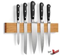 LARHN Porta Coltelli Magnetico in Bambù, 40 cm - Barra Magnetica per Coltelli - Ceppo Coltelli da Cucina Vuoto