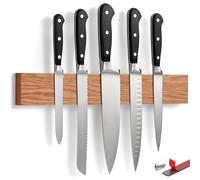 LARHN Porta Coltelli Magnetico in Quercia, 40 cm - Barra Magnetica per Coltelli - Ceppo Coltelli da Cucina Vuoto