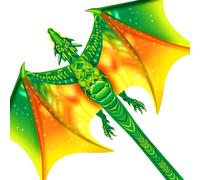 Larilook Aquilone a forma di drago per bambini dagli 8 ai 12 anni e adulti, facile da far volare per principianti, aquilone da spiaggia per attività all'aperto in famiglia