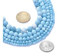 Larimar naturale da 8 mm, perline rotonde sfuse in pietra di cristallo per bracciali, collane, accessori artigianali per la creazione di gioielli fai da te, 1 filo da 38,1 cm