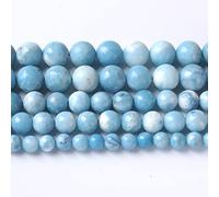 Larimar Perline 45 Pezzi, 8 mm, Gemma naturale, Perline rotonde sciolte per la creazione di gioielli, Cristalli energetici, Guarigione, Gemma, Braccialetto fai da te, Collana (Pietra Larimar Blu, 8 mm