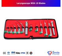 Laringoscopio in fibra di vetro premium Mac + Miller set 10 lame e maniglie...