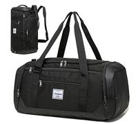 Laripwit Borsone da viaggio da uomo, 40 l, medio, da palestra, borsone sportivo, week-end, pernottamento per viaggi, Nero , viaggi, palestra, sport, campeggio, escursionismo, lavoro, fine settimana